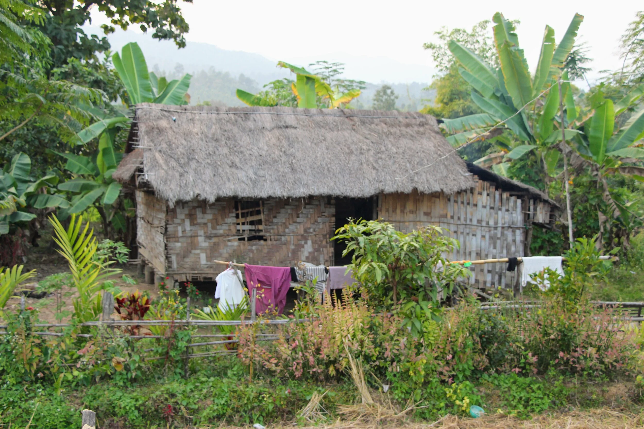 A traditional Kuki home. This is the home of one of the HBS students.