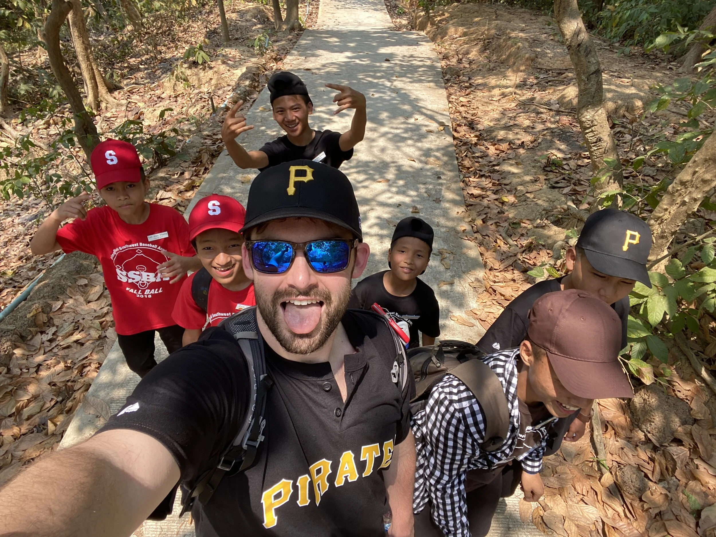 Adam hanging with some of the boys